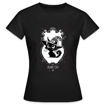 Black cat oracle - T-shirt Femme - noir - Devant - AI Model Female 172 dark (172cm)
