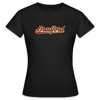 Bradford Vintage Script Logo - T-shirt Femme - noir - Devant - AI Model Female 172 dark (172cm)
