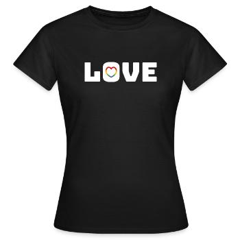 Love Heart Rainbow white - Frauen T-Shirt - Schwarz - Vorne - AI Model Female 172 dark (172cm)