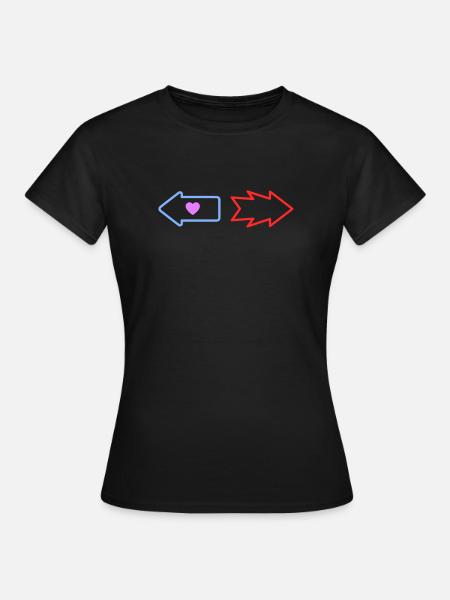 Pfeile Richtung Liebe Streit - Frauen T-Shirt - Schwarz