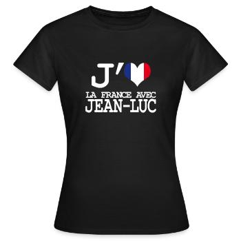 Ich liebe Frankreich mit Jean Luc - Frauen T-Shirt - Schwarz - Vorne - AI Model Female 172 dark (172cm)