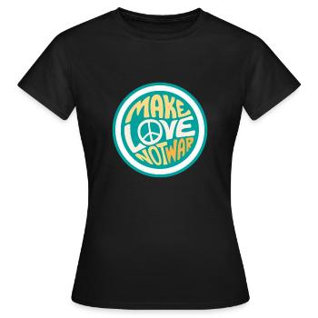 Make Love Not War - Frauen T-Shirt - Schwarz - Vorne - AI Model Female 172 dark (172cm)