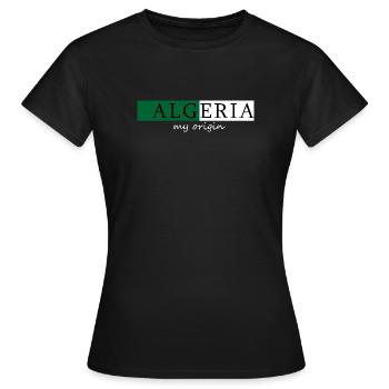 Algérie Mon Origine - T-shirt Femme - noir - Devant - AI Model Female 172 dark (172cm)