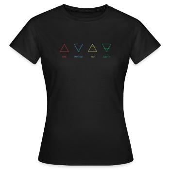 Vier Elemente - Frauen T-Shirt - Schwarz - Vorne - AI Model Female 172 dark (172cm)