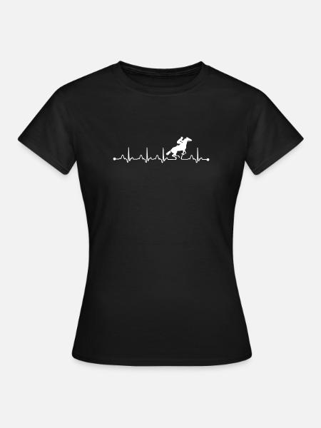 Horse Racing Heartbeat Horse Lover Design Horse - Women's T-Shirt - black