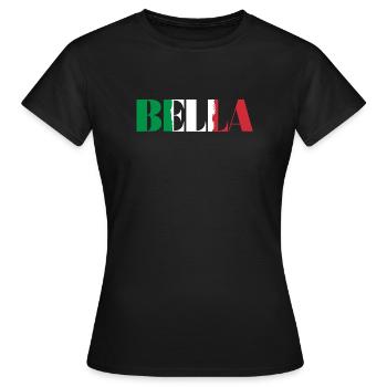 Bella Italia - Frauen T-Shirt - Schwarz - Vorne - AI Model Female 172 dark (172cm)