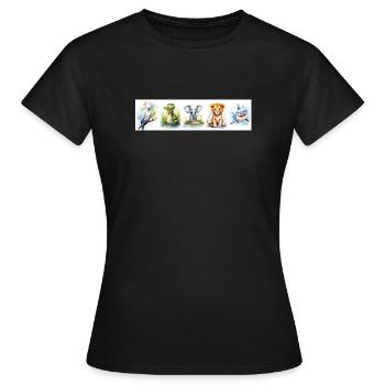 Tierabdrücke aus der Baumschule - Frauen T-Shirt - Schwarz - Vorne - AI Model Female 172 dark (172cm)