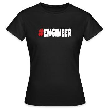 #engineer rot-weiß - Frauen T-Shirt - Schwarz - Vorne - AI Model Female 172 dark (172cm)