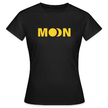 MOON - Frauen T-Shirt - Schwarz - Vorne - AI Model Female 172 dark (172cm)