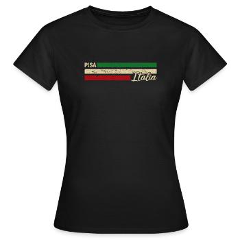 Italia - Pise - Italien - Italy - T-shirt Femme - noir - Devant - AI Model Female 172 dark (172cm)
