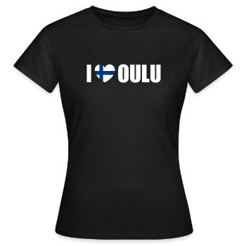 I love Oulu Finnland - Frauen T-Shirt - Schwarz - Vorne - AI Model Female 172 dark (172cm)