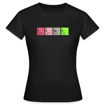 Chemie Vegan - Frauen T-Shirt - Schwarz - Vorne - AI Model Female 172 dark (172cm)