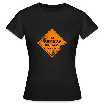AMERICA'S HIGHWAY VINTAGE - Women's T-Shirt - black - Front - AI Model Female 172 dark (172cm)