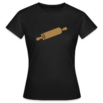 Nudelholz - Frauen T-Shirt - Schwarz - Vorne - AI Model Female 172 dark (172cm)