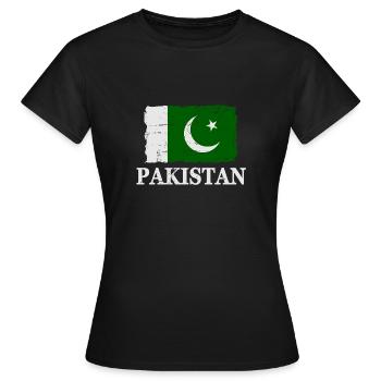 Flag of Pakistan - Drapeau du Pakistan - T-shirt Femme - noir - Devant - AI Model Female 172 dark (172cm)