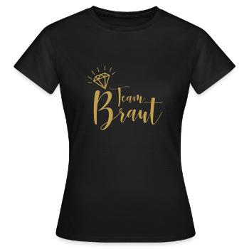 L’équipe | Cool JGA Shirt - T-shirt Femme - noir - Devant - AI Model Female 172 dark (172cm)