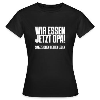 Satzzeichen retten Leben! - Frauen T-Shirt - Schwarz - Vorne - AI Model Female 172 dark (172cm)