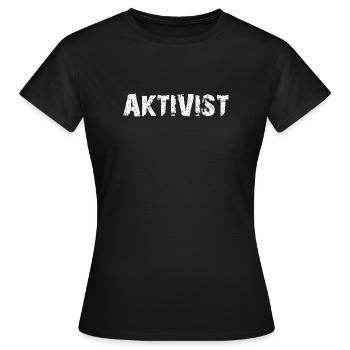 AKTIVIST - Frauen T-Shirt - Schwarz - Vorne - AI Model Female 172 dark (172cm)