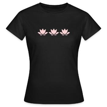 Fleur de lotus, fleur de lotus, fleur de lotus, yoga aux fleurs pastel - T-shirt Femme - noir - Devant - AI Model Female 172 dark (172cm)
