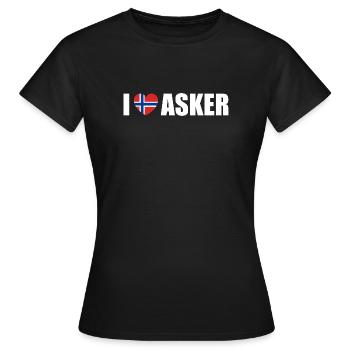 J’adore Asker Norvège - T-shirt Femme - noir - Devant - AI Model Female 172 dark (172cm)