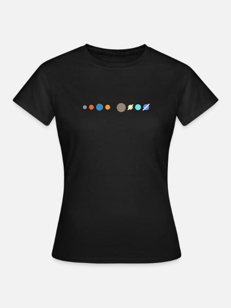 Sonnensystem Planeten - Frauen T-Shirt - Schwarz