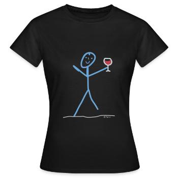 Vin boire Des traits de plaisir Gourmet - T-shirt Femme - noir - Devant - AI Model Female 172 dark (172cm)