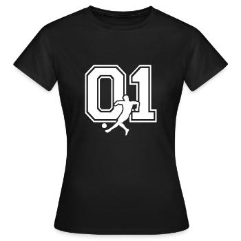 Soccer Number 01 Soccer Player - Women's T-Shirt - black - Front - AI Model Female 172 dark (172cm)