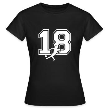 Soccer Number 18 Soccer Player - Women's T-Shirt - black - Front - AI Model Female 172 dark (172cm)