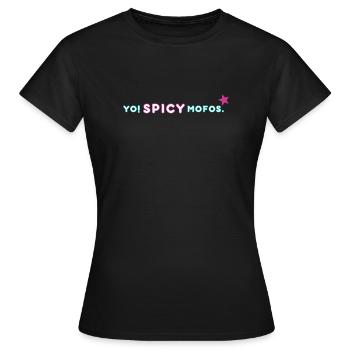 Yo ! Épicé. | Style rétro de l’an 2000 - T-shirt Femme - noir - Devant - AI Model Female 172 dark (172cm)