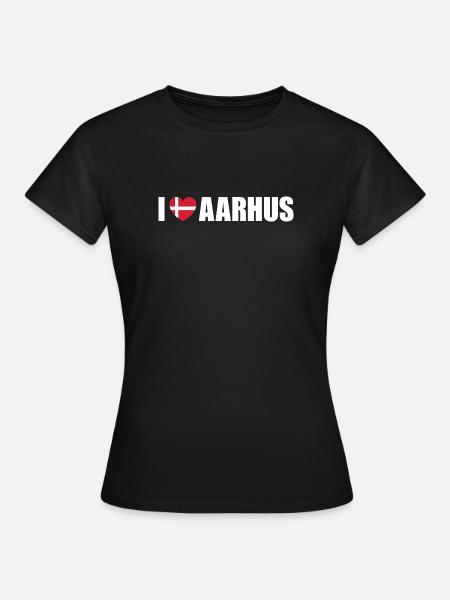 I love Aarhus Dänemark - Frauen T-Shirt - Schwarz