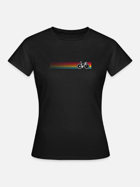 Vibrant Rainbow Bicycle Pattern - Women's T-Shirt - black