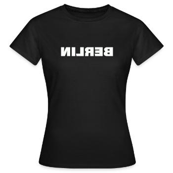 BERLIN - Frauen T-Shirt - Schwarz - Vorne - AI Model Female 172 dark (172cm)