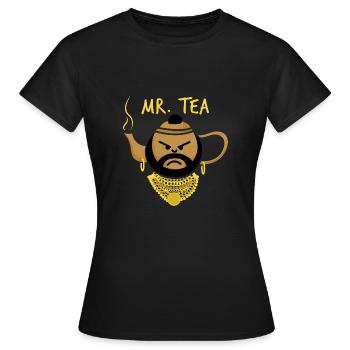 Mr. Tea A-Team Clubber Lang B. A. Baracus Mr. T - T-shirt Femme - noir - Devant - AI Model Female 172 dark (172cm)
