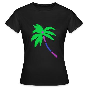 Palme Bunt dreifarbig - Frauen T-Shirt - Schwarz - Vorne - AI Model Female 172 dark (172cm)