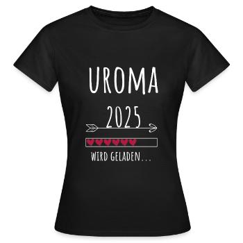 werdende Uroma 2025 Ankündigung Schwangerschaft - Frauen T-Shirt - Schwarz - Vorne - AI Model Female 172 dark (172cm)