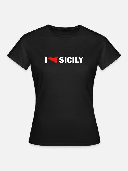 I love Sicily - Frauen T-Shirt - Schwarz