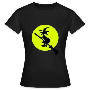 Hexe und Vollmond - Frauen T-Shirt - Schwarz - Vorne - AI Model Female 172 dark (172cm)