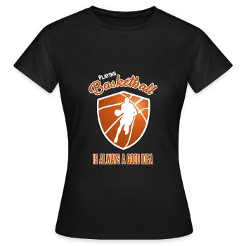 Basketball Streetball Korb Mannschaft Geschenk - Frauen T-Shirt - Schwarz - Vorne - AI Model Female 172 dark (172cm)