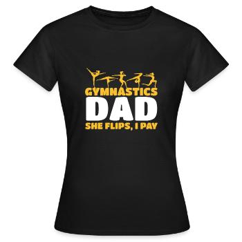 Soutien des pères de gymnastique avec fierté - T-shirt Femme - noir - Devant - AI Model Female 172 dark (172cm)