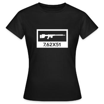 Fusil d assaut AR10 7.62x51 DMR - Armes - T-shirt Femme - noir - Devant - AI Model Female 172 dark (172cm)