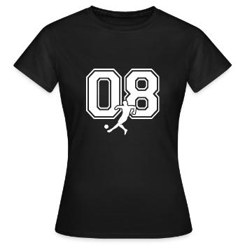 Soccer Number 08 Soccer Player - Women's T-Shirt - black - Front - AI Model Female 172 dark (172cm)