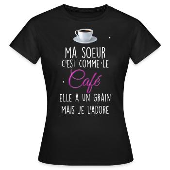 Idée cadeau grande sœur, petite sœur - T-shirt Femme - noir - Devant - AI Model Female 172 dark (172cm)