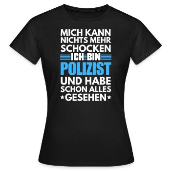 Policier non choquant - T-shirt Femme - noir - Devant - AI Model Female 172 dark (172cm)