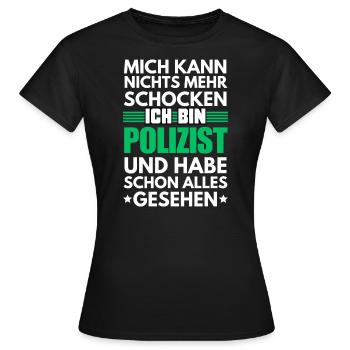 Policier non électrocutable - T-shirt Femme - noir - Devant - AI Model Female 172 dark (172cm)