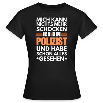 Policier non électrocutable - T-shirt Femme - noir - Devant - AI Model Female 172 dark (172cm)