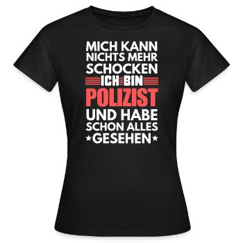 Policier non électrocutable - T-shirt Femme - noir - Devant - AI Model Female 172 dark (172cm)