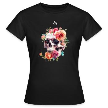 Floral Eternity - Frauen T-Shirt - Schwarz - Vorne - AI Model Female 172 dark (172cm)