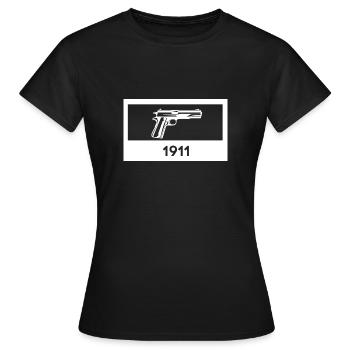 Pistolet Colt 1911 - Armes de poing - T-shirt Femme - noir - Devant - AI Model Female 172 dark (172cm)