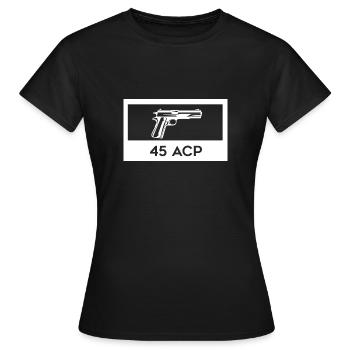 Pistolet 1911 45 ACP - Arme de poing - T-shirt Femme - noir - Devant - AI Model Female 172 dark (172cm)