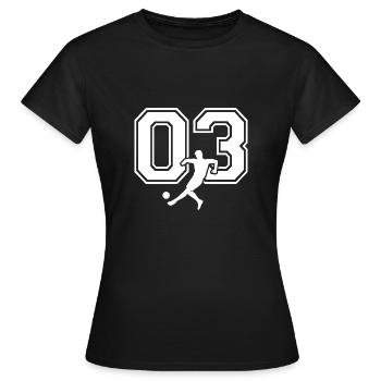 Soccer Number 03 Soccer Player - Women's T-Shirt - black - Front - AI Model Female 172 dark (172cm)